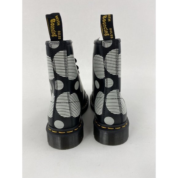 Dr Martens 1460 Black White Polka Dot Smooth Women's Boots Leather 26876009 - Picture 6 of 12